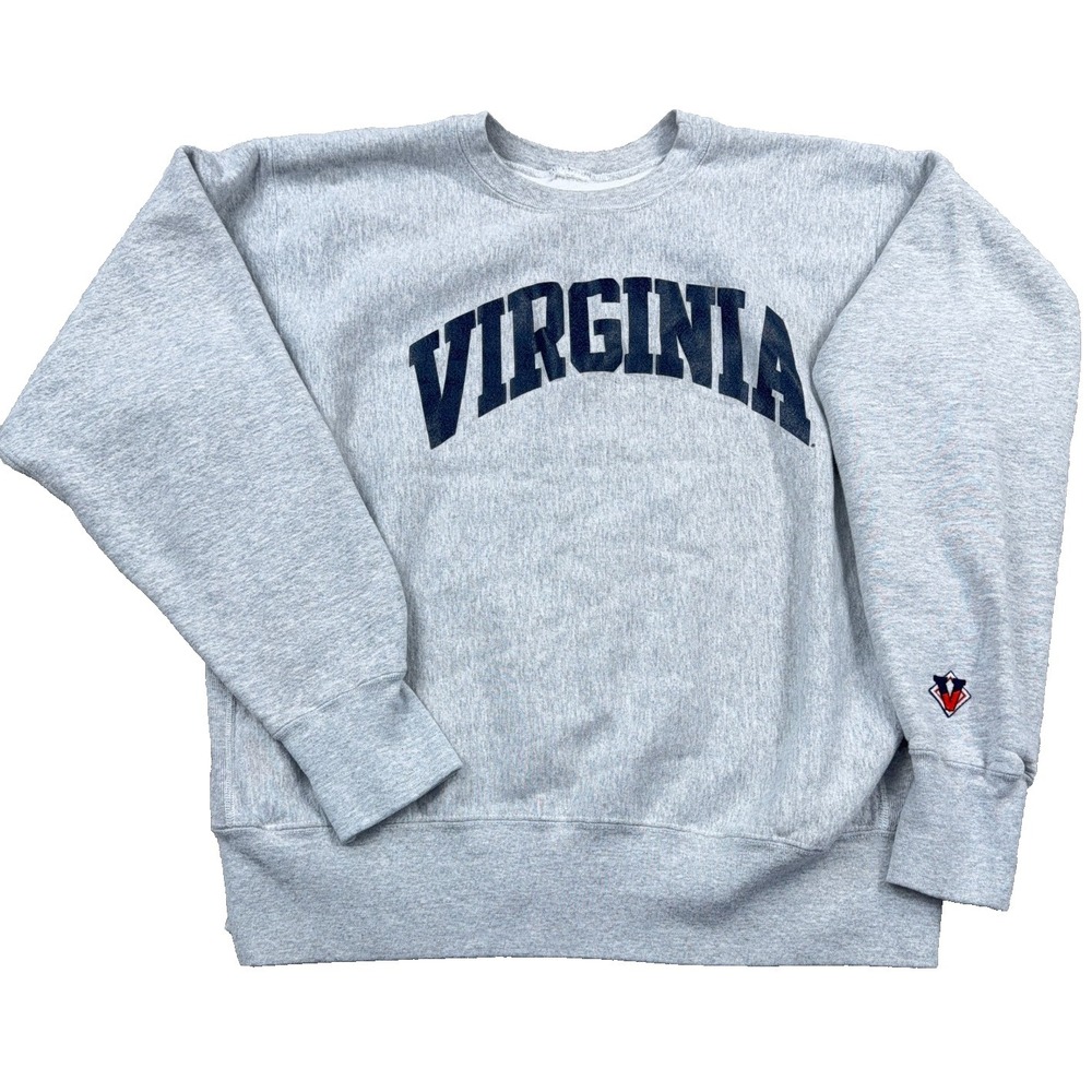 Vintage Virginia Cavaliers Sweatshirt Men XL Gray Crewneck  UVA Heavyweight 90s